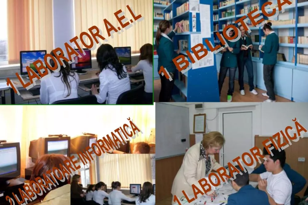 Clădirea și curtea Liceului Teoretic Emil Racoviță din Galați, spații ce fac parte din resursele materiale ale școlii