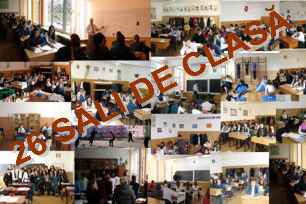 Cadre didactice ale Liceului Teoretic Emil Racoviță din Galați în interiorul școlii